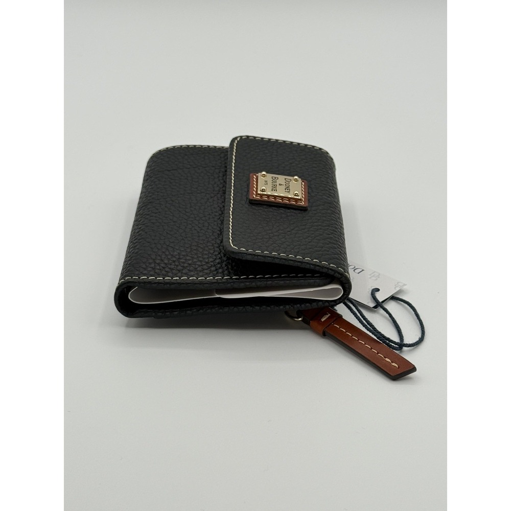 Dooney & Bourke Black Pebble Grain Small Flap Credit Card Wallet - Picture 6 of 6